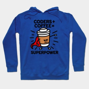 Coders + coffee = superpower (superhero) dark Hoodie